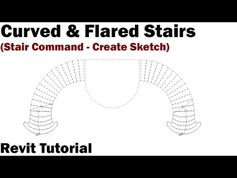 Видео: Учебное пособие по Revit — Расклешенная и изогнутая лестница (команда «Лестница» — Создать эскиз)