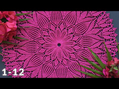 Видео: Салфетка крючком Флавия, 1-12