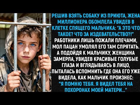 Видео: Решив взять щенка из приюта, жена миллионера обомлела, увидев в клетке спящего мальчика...