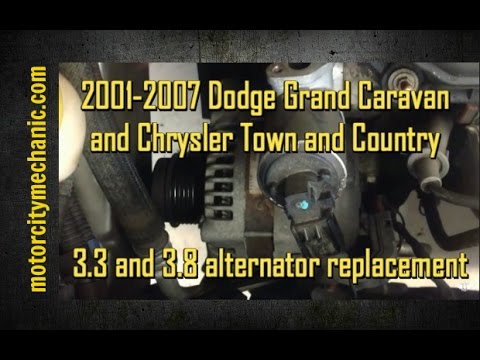 Видео: Замена генератора на Dodge Grand Caravan и Chrysler Town and Country 3.3 и 3.8 2001-2007 годов вы...