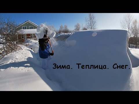 Видео: Зима. Теплица. Снег.
