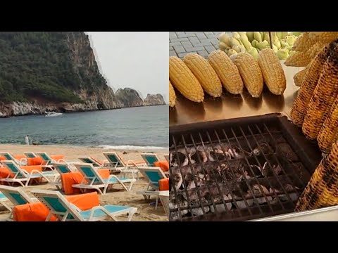 Видео: Алания пляж Клеопатры. Порт, пиратские корабли, цены на экскурсии. Мигрос. Турецкий хлеб, кукуруза.