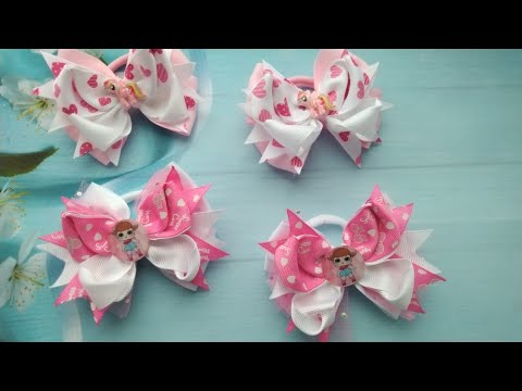 Видео: Бантики из репсовых лент 2,5 см и 4 см МК  Cute ribbon bow 2.5 cm