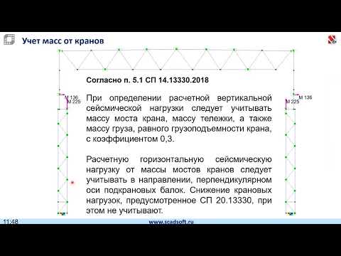 Видео: Расчет МК на сейсмическое воздействие прямым динамическим методом в нелинейной постановке в SCAD++