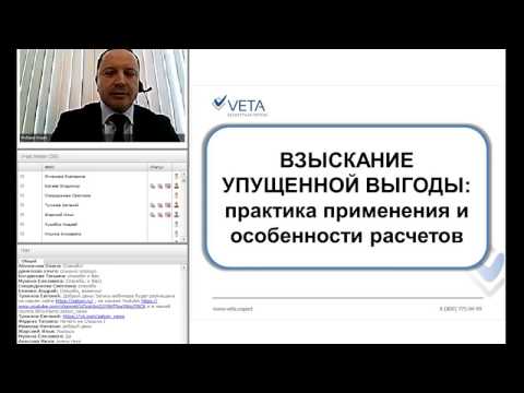 Видео: Взыскание упущенной выгоды // Вебинар от компании VETA