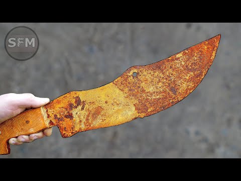 Видео: Реставрация Очень Старый Ржавый Большой Нож Мясника