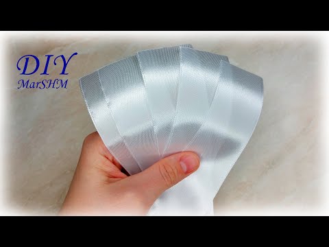 Видео: Потрясающе получилось! Школьные бантики из лент канзаши мк Lbeads