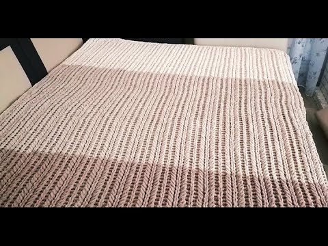 Видео: Плед 16, из пряжи Ализе пуффи файн