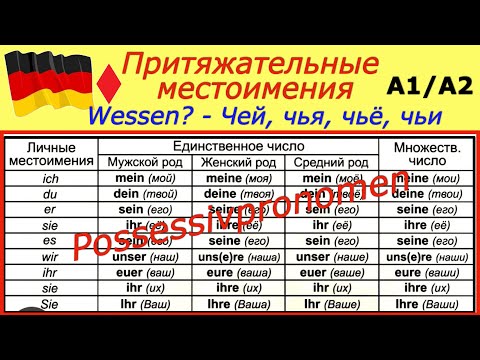 Видео: A1/A2 ПРИТЯЖАТЕЛЬНЫЕ МЕСТОИМЕНИЯ В НЕМЕЦКОМ/POSSESSIVPRONOMEN/КАК ЗАПОМНИТЬ