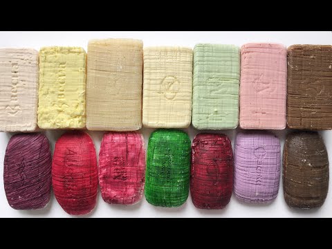 Видео: ASMR small dry cubes, cutting cubes on Russian soap, colored cubes/ резка маленьких кубиков на мыле
