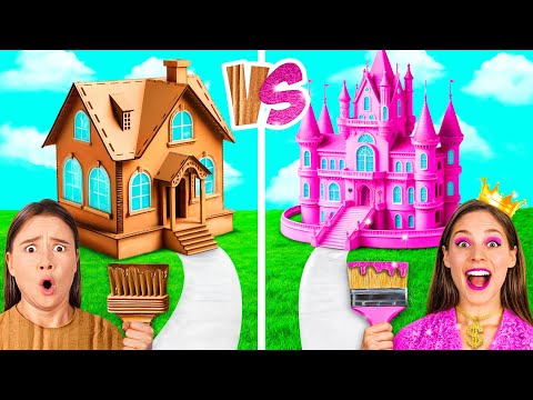 Видео: Домики Одного Цвета Бедная vs Богатая vs Ультра Богатая | Весёлые Идеи Для Декора от BaRaDa Gold