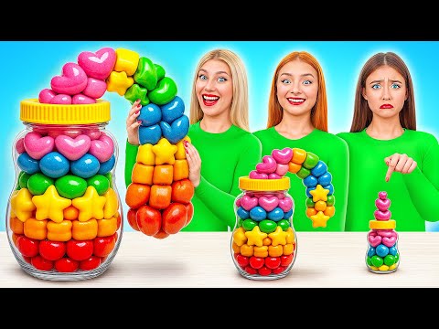 Видео: Большая, Средняя или Маленькая Тарелка Челлендж | Простые Кулинарные Рецепты от Multi DO Joy