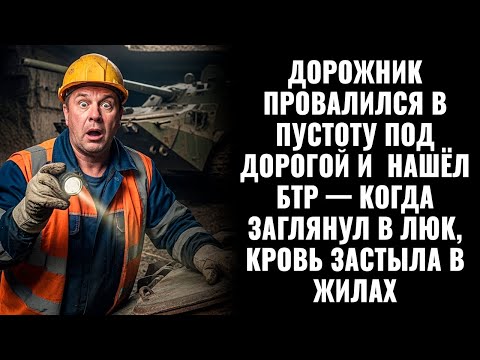 Видео: Дорожник провалился в пустоту под дорогой и  нашёл БТР — когда заглянул в люк, кровь застыла в жилах