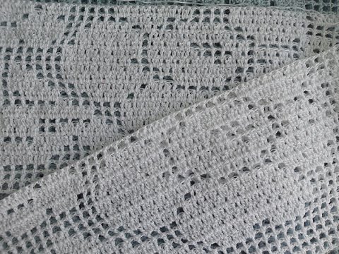 Видео: Филейная туника" Розы и бабочки" 1 часть ( fillet crochet  tunic) (В №5)