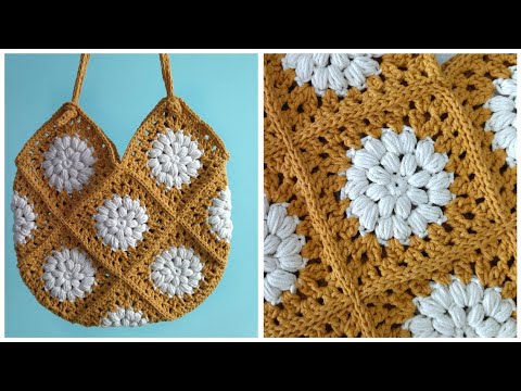 Видео: 🌼 Модная и красивая сумка из квадратных мотивов. Crochet tutorial