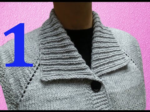 Видео: КАРДИГАН С ВОРОТНИКОМ. РОСТОК (НОВЫЙ МЕТОД). МК  1- ЧАСТЬ. CARDIGAN WITH COLLAR.  YAKALI ÖRGÜ HIRKA