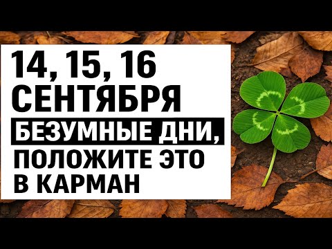 Видео: 14, 15 и 16 сентября нельзя игнорировать! Что положить в карман, чтобы избежать беды