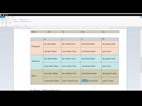 Видео: Germanski jazik/германски јазик - Деклинација (измена) на придавки во германски јазик