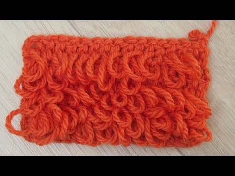 Видео: ☑ Как связать вытянутые петли крючком. Узор "Мех" или БУКЛЕ Урок 85   Boucle elongated hooks