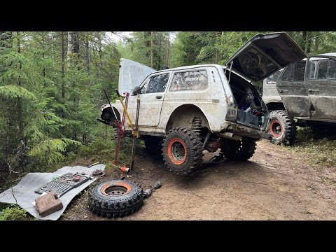 Видео: Новый мотор на ниве и сразу поломка, стоковый Patrol на маршруте)