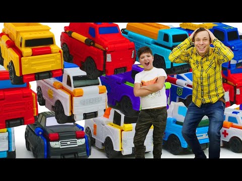 Видео: Transcar Double машинки трансформеры - Игрушки авто вывернушки - Играй в гонки для мальчиков