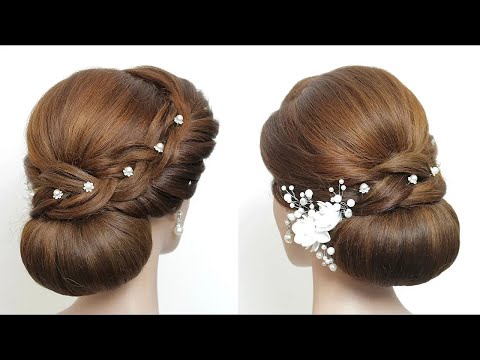 Видео: Новая прическа "низкий пучок" для длинных волос. Урок свадебной прически.