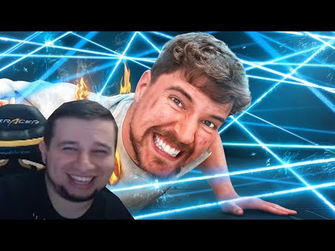 Видео: МАНУРИН СМОТРИТ Самый Смертельный Лазерный Лабиринт в Мире! Реакция Мистер Бист