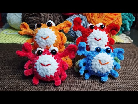 Видео: 🦀 КРАБИК-БРЕЛОК🦀МК🧶Вяжем все вместе!