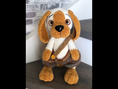 Видео: Вязаный Пёс 1 Часть по мк Ольги Колесниковой, knitted dog, all subtitles