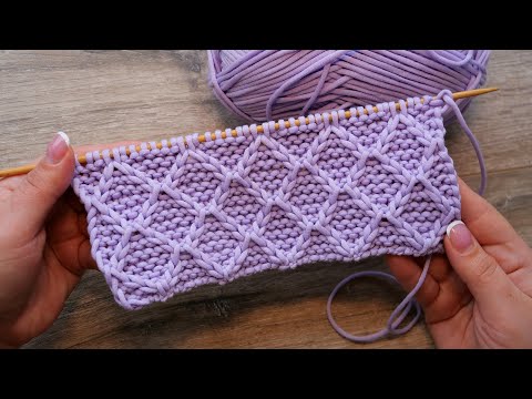 Видео: Узор «Лавровый венок - Ромбы» спицами ⭐ « Laurel wreath» knitting pattern
