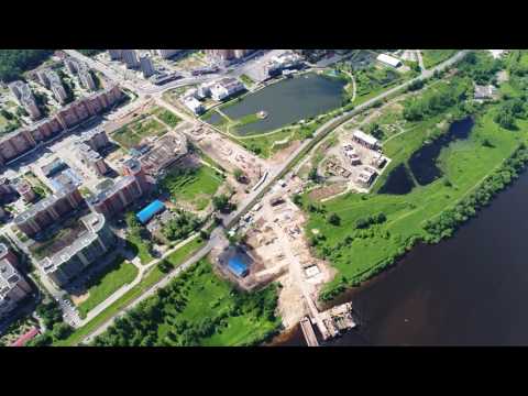Видео: Строительство моста в Дубне, часть 4 ... DJI Inspire 2 с Zenmuse x4s