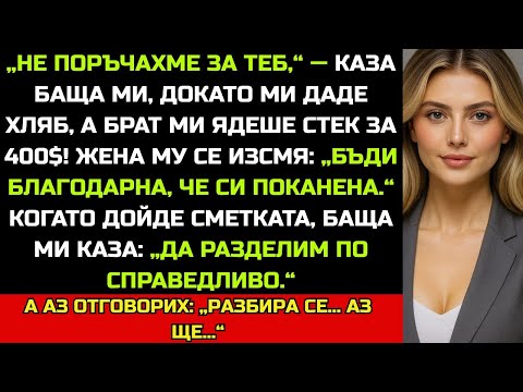 Видео: „Родителите ми дадоха хляб, а на брат ми стек за 400$. Когато дойде сметката, казах…“