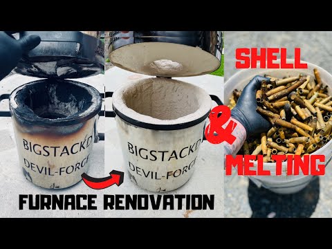 Видео: Плавка гильзы и восстановление печи - Плавка металла ASMR - Литейные гильзы BigStackD
