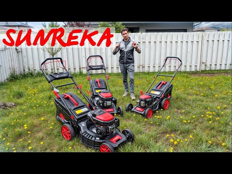 Видео: Газонокосилка с четырьмя ножами! Газонокосилки SUNREKA