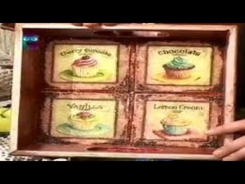 Видео: Декупаж. Декорируем поднос в стиле кантри. Мастер класс. Наташа Фохтина