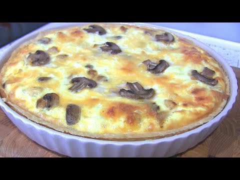 Видео: КИШ с курицей и грибами / Вкуснейший открытый пирог со сливочно - сырной заливкой .