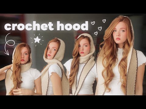 Видео: Вязаный крючком шарф с капюшоном / тренд осени 2025 ⭐️ / Очень простой урок