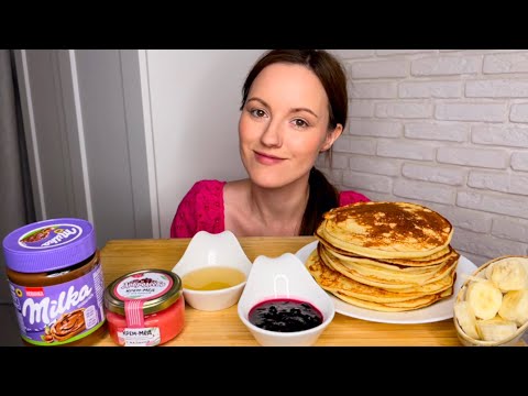 Видео: МУКБАНГ БЛИНЫ ДОМАШНИЕ МЕД ОРЕХОВАЯ ПАСТА ВАРЕНЬЕ ФРУКТЫ MUKBANG HOMEMADE PANCAKES HONEY NUT PASTE