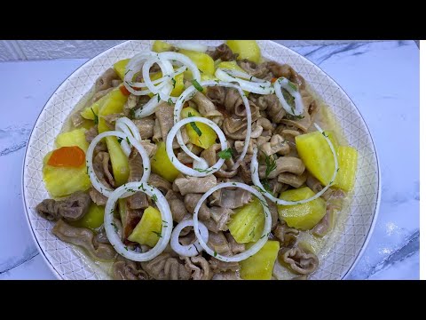 Видео: Ішек-қарын қуыру.Куырдак из требухи/Kuyrdak form tripe