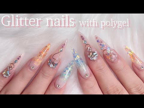 Видео: Блестящие драгоценные ногти💖 Тестирование комплектов расширения МАКАРТТ! нейл-арт / полигель / asmr