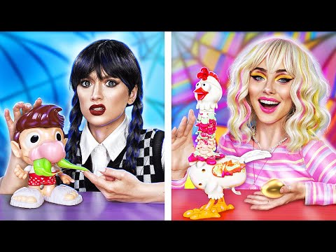 Видео: Уэнсдей Аддамс vs Инид! Гаджеты против DIY челлендж!