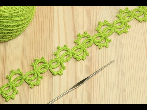 Видео: Вязание крючком ленточного ажурного кружева - crochet lace