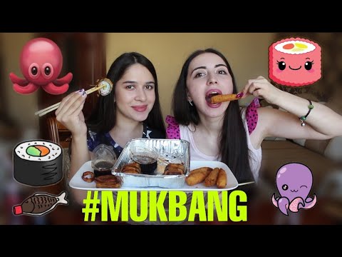 Видео: ГОРЯЧИЕ СУШИ-РОЛЛЫ, КАЛЬМАРЫ, КРЕВЕТКИ! MUKBANG С AYKA EMILLY #ASKFATIMA