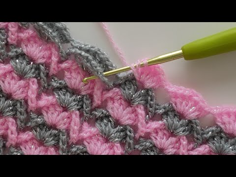 Видео: Как связать прямоугольную шаль, шарф крючком - Легкий узор шали крючком для начинающих