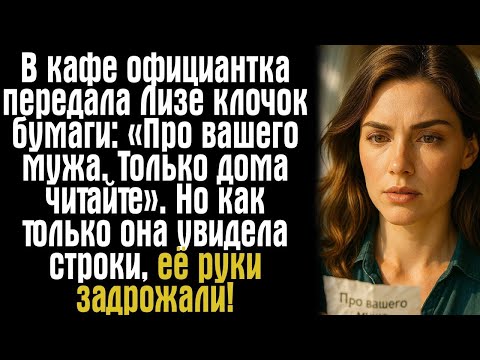 Видео: В кафе официантка передала Лизе клочок бумаги- «Про вашего мужа. Только дома читайте». Но как только