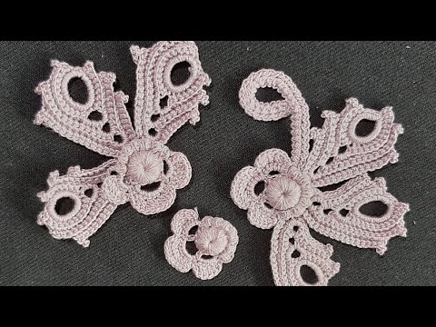 Видео: Урок 13. Вязание крючком. Полуцветок. Блузка. Пепельно-розовая мечта. Ирландское кружево.
