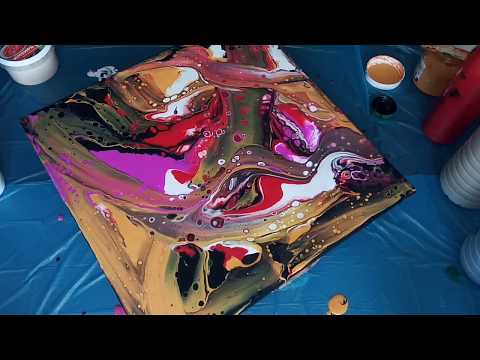Видео: МАСТИХИН и ШПАТЕЛЬ строительный в Акриловой заливке. AcrylicFluidPouring. FluidArt.