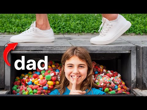 Видео: 🎥 Прятались от папы 24 часа! 😈🍬