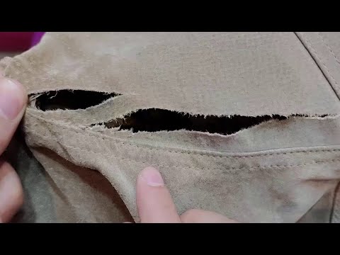 Видео: Научитесь самостоятельно заделывать дырку в кожаной куртке, не оставляя следов.