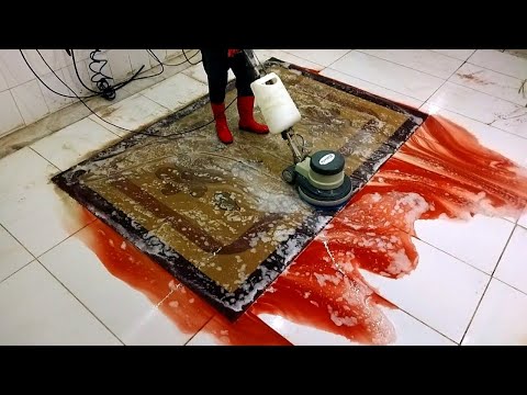 Видео: Чрезвычайно ржавый большой грязный ковер чистит удовлетворительную чистку ковра ASMR